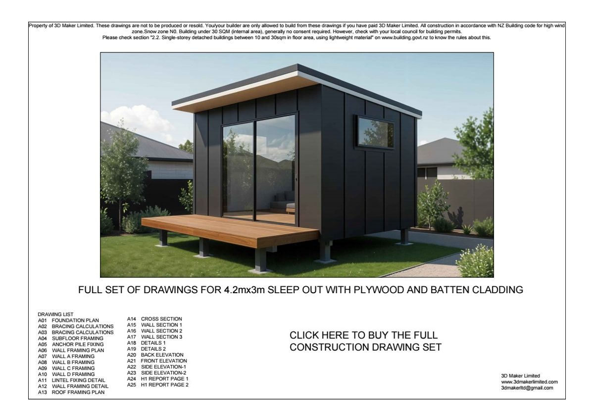 FREE Concept Plan |  4.2m x 3m Plywood & Batten Cladding