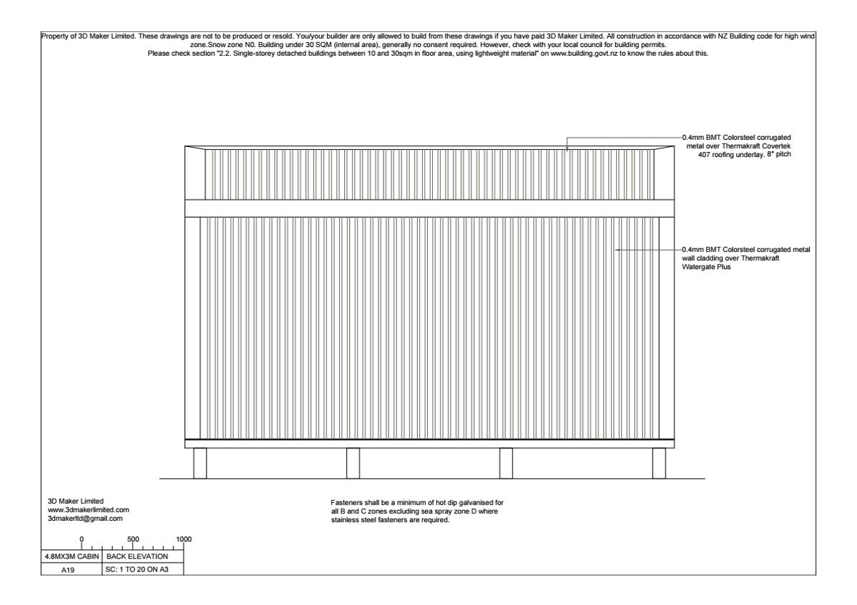 Full Construction Plan Package | 4.8m x 3.0m Corrugated Iron Cladding
