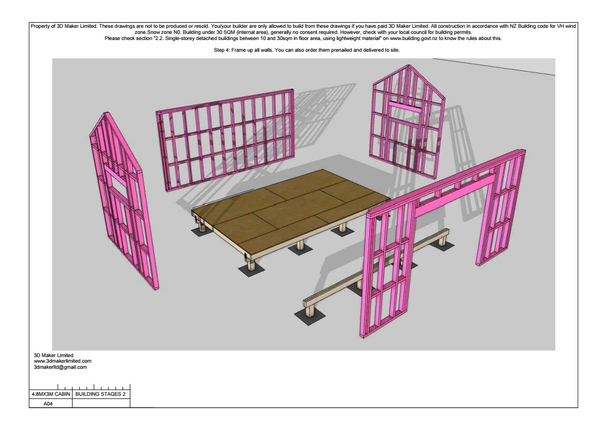 Full Construction Plan Package | 4.8m x 3.0m Weatherboard Cladding