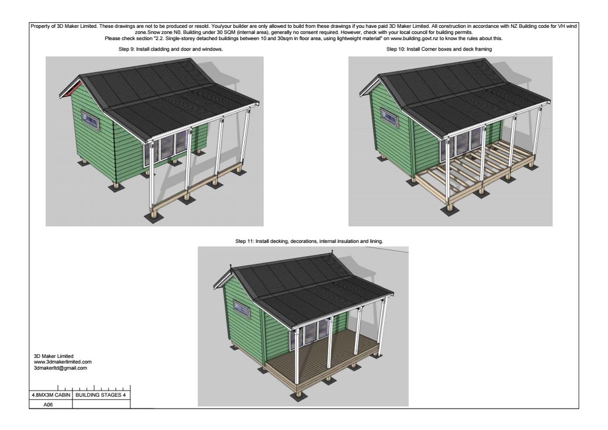 Full Construction Plan Package | 4.8m x 3.0m Weatherboard Cladding