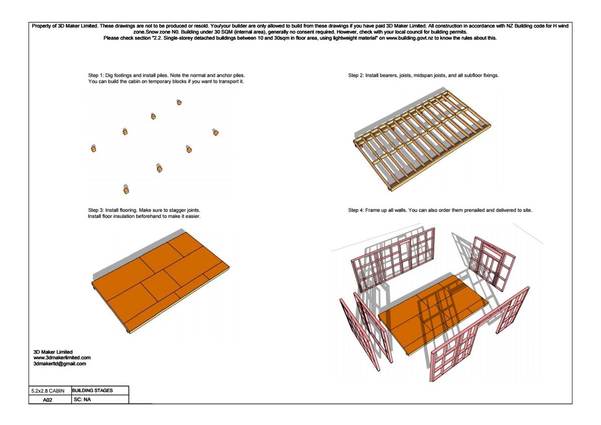 Full Construction Plan Package | 5.2x2.8m Plywood & Batten Cladding