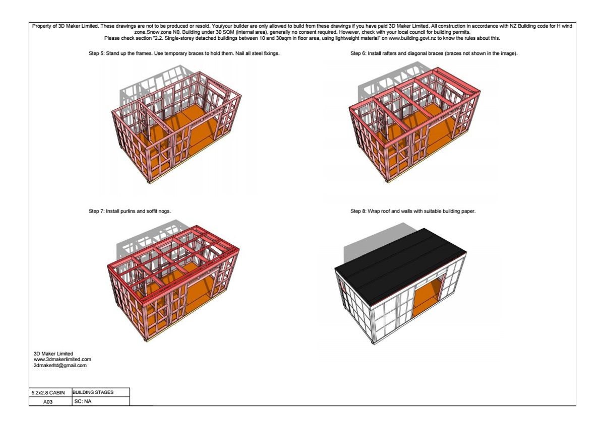 Full Construction Plan Package | 5.2x2.8m Plywood & Batten Cladding