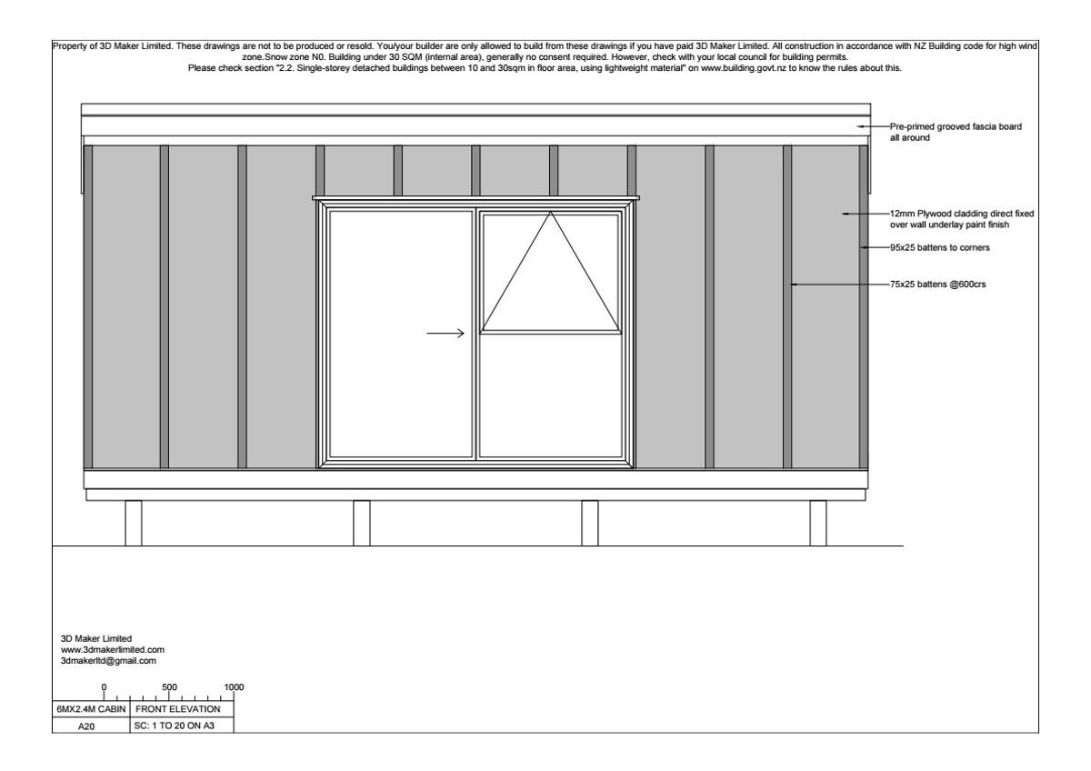 Full Construction Plan Package | 6m x 2.4m Plywood & Batten Cladding