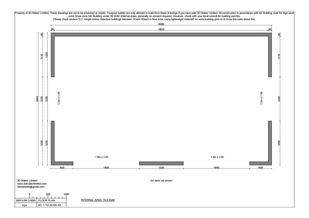 Full Construction Plan Package | 6m x3.6m Corrugated Iron Cladding