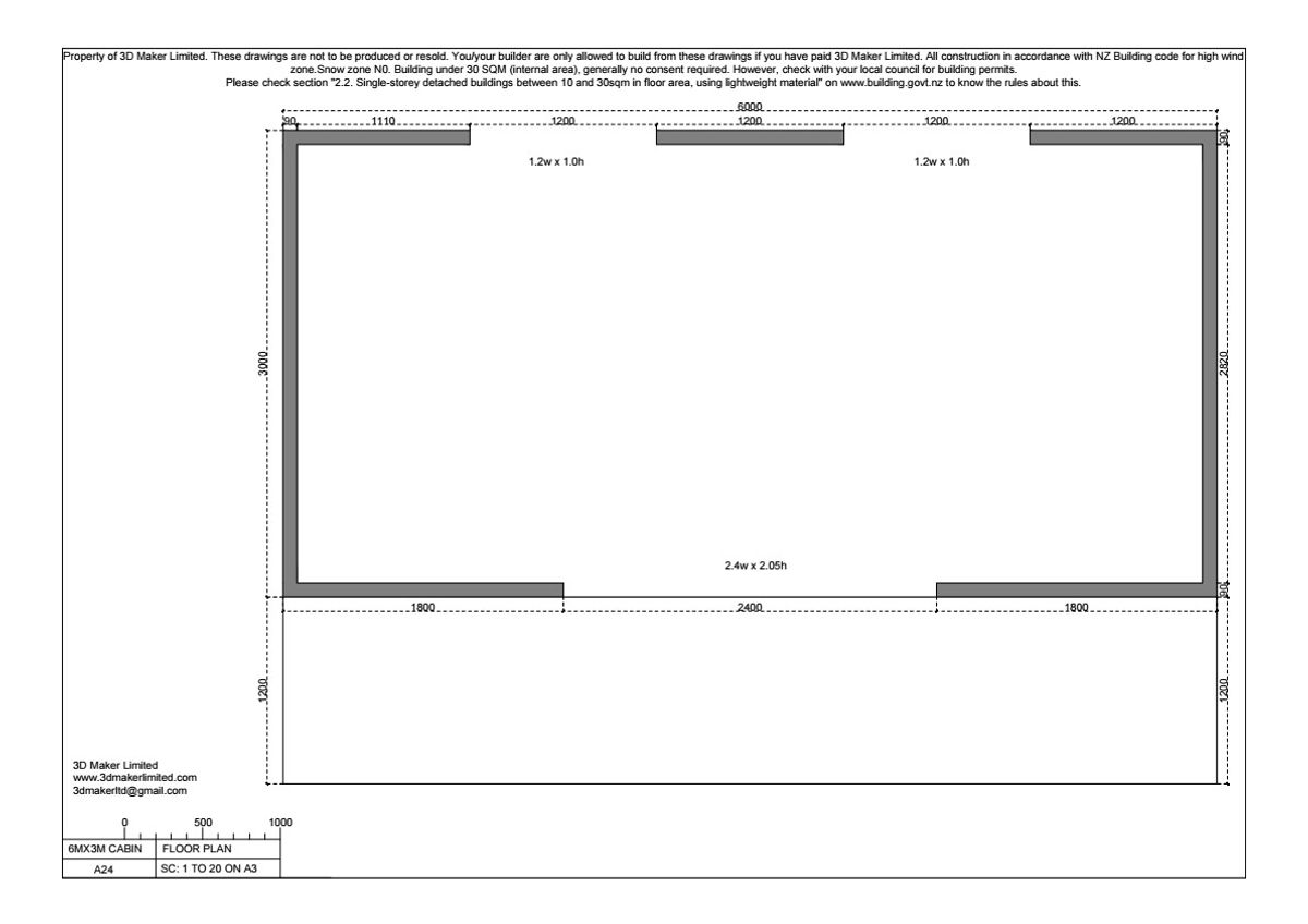 Full Construction Plan Package | 6m x 3m Plywood & Batten Cladding