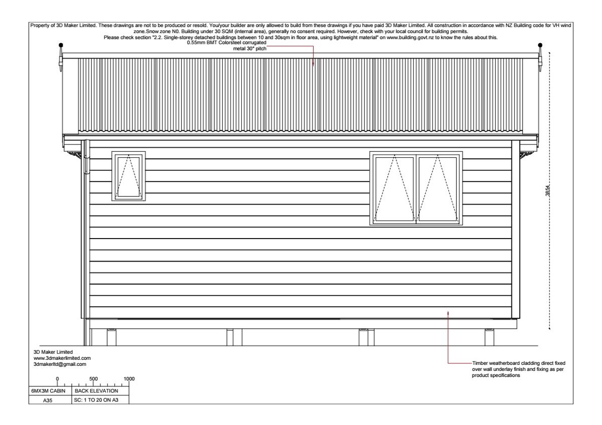Full Construction Plan Package | 6.0m x 3.0m Weatherboard Cladding
