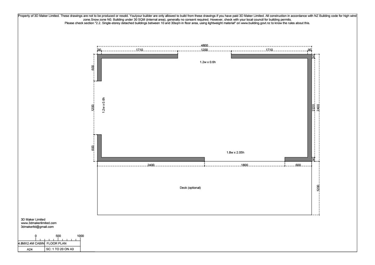 Full Construction Plan Package | 4.8x2.4m Plywood & Batten Cladding