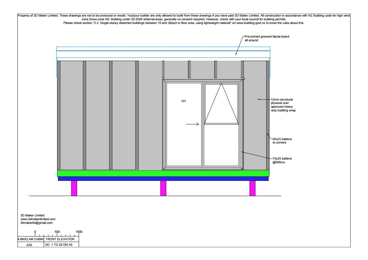 Full Construction Plan Package | 4.8x2.4m Plywood & Batten Cladding