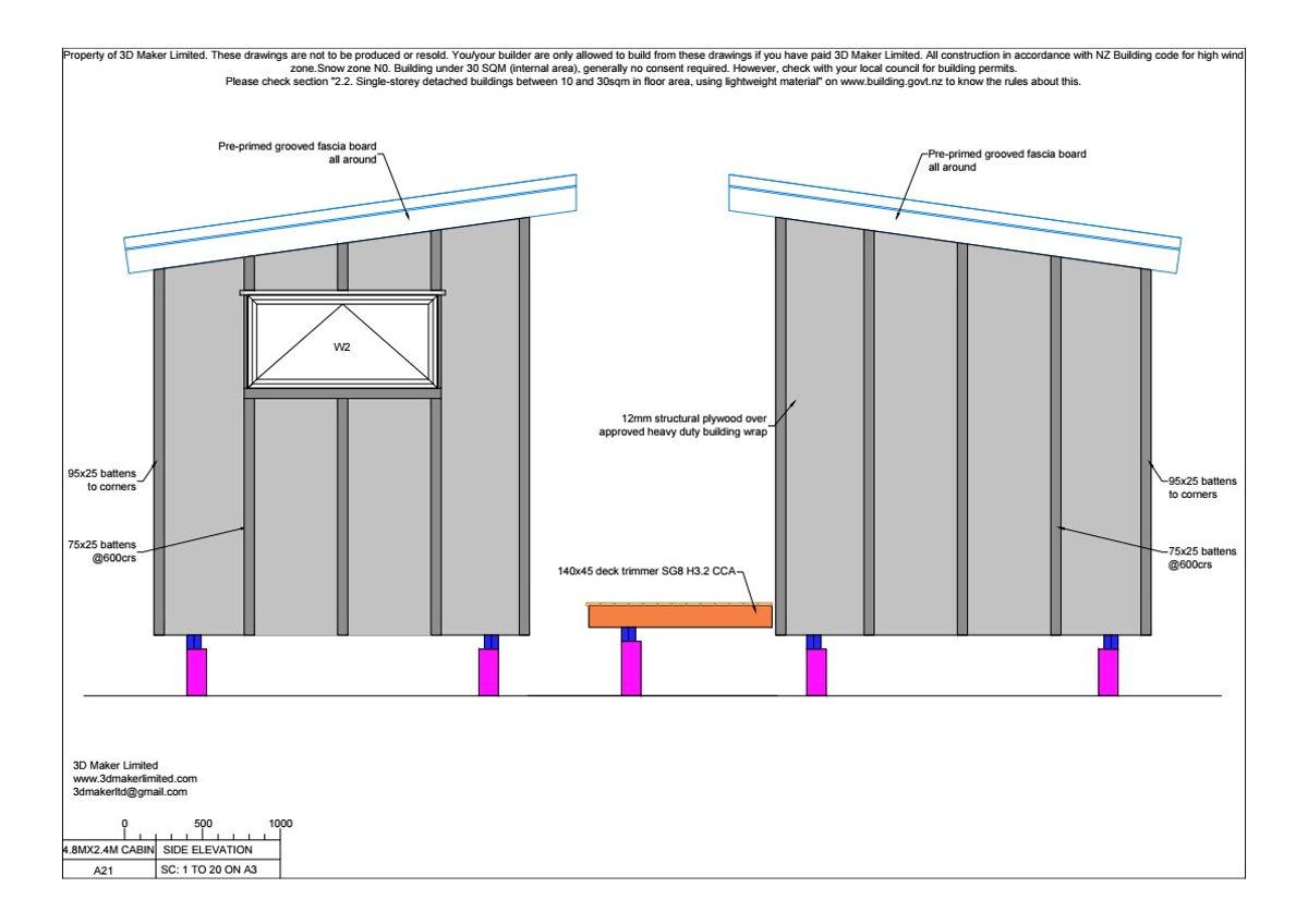 Full Construction Plan Package | 4.8x2.4m Plywood & Batten Cladding