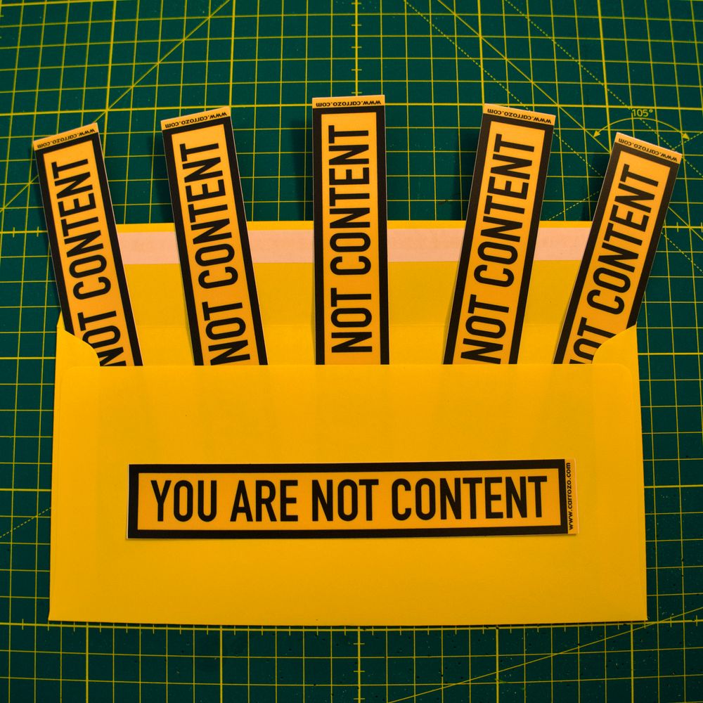 🟨 YOU ARE NOT CONTENT sticker pack