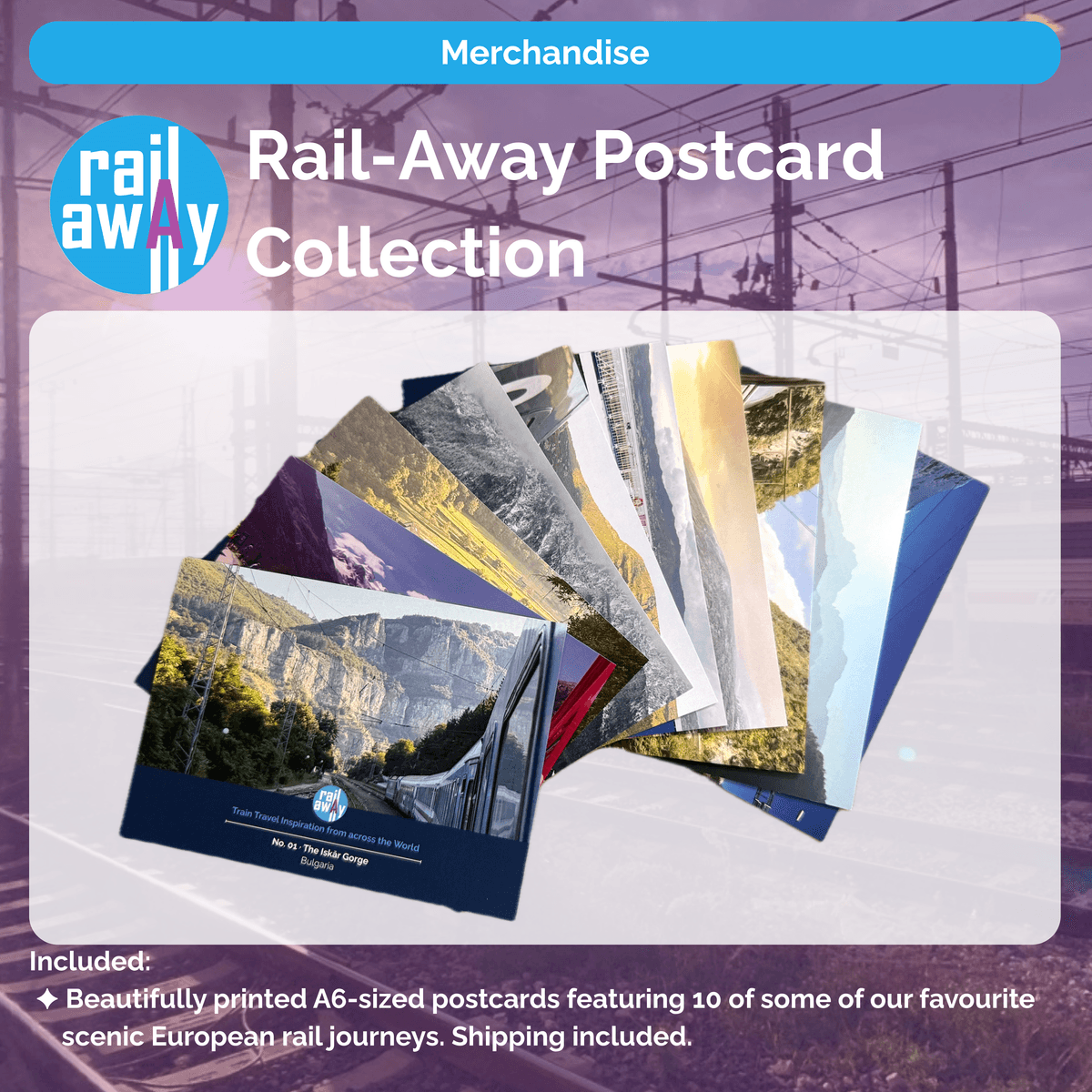 Postcard Collection: 10 Inspiring Journeys across Europe (Shipping Included)