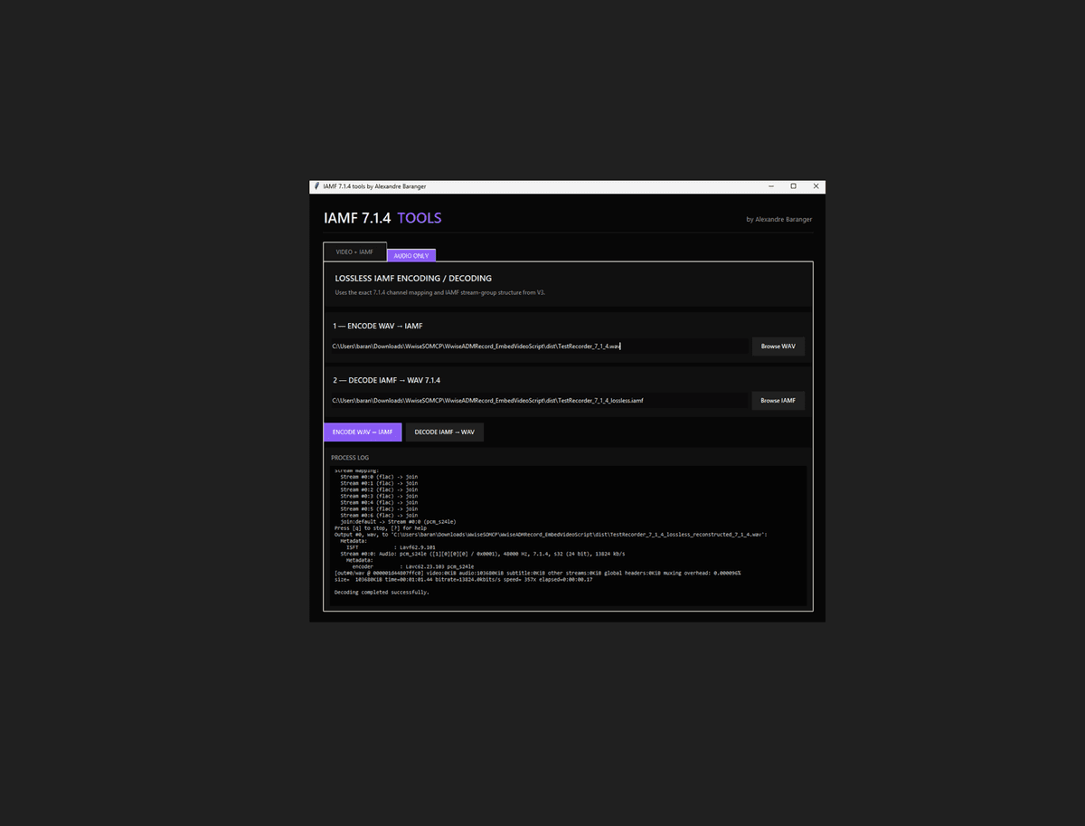 IAMF 7.1.4 Tools