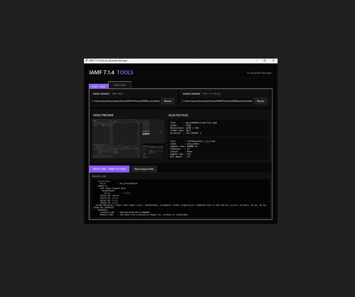 IAMF 7.1.4 Tools