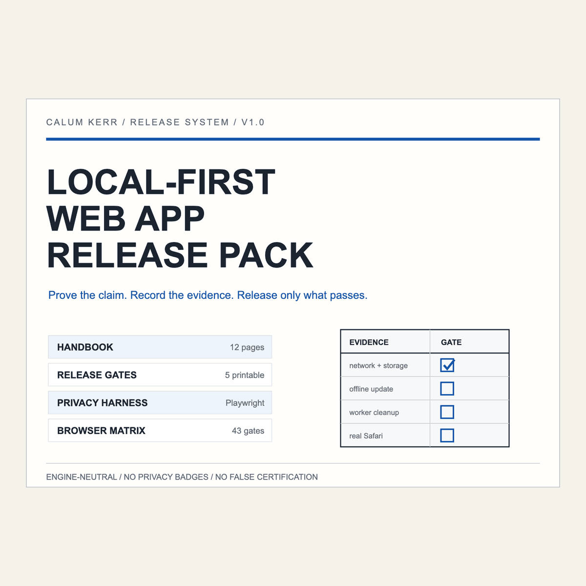 Local-First Web App Release Pack