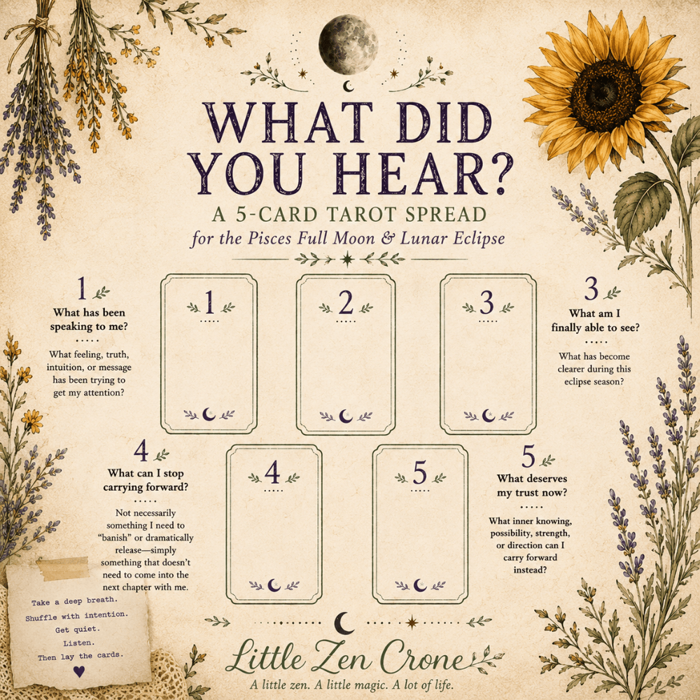 FREE DOWNLOAD - Tarot Spread For the Full Moon in Pisces and Lunar Eclipse