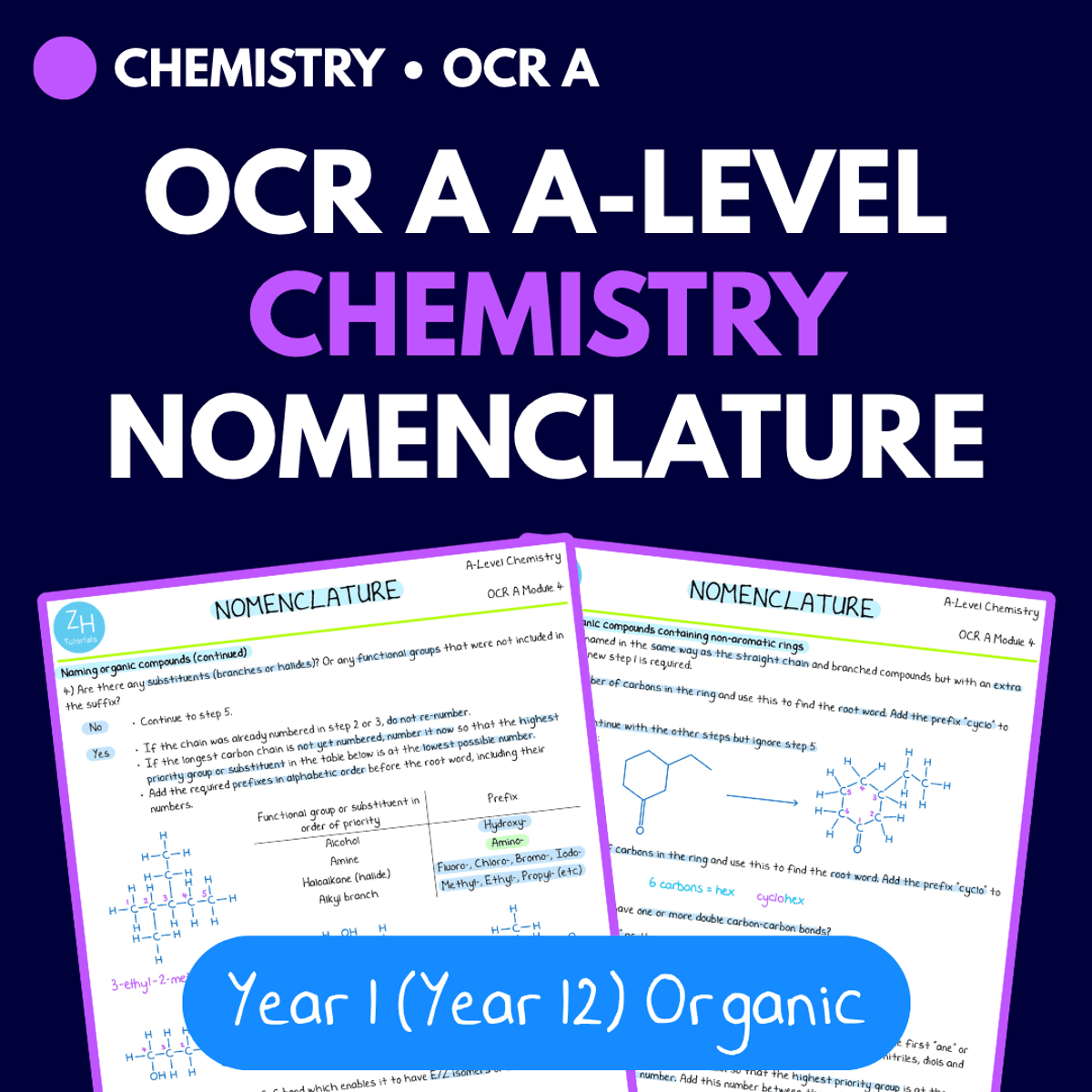 OCR A A-Level Chemistry Nomenclature Resource