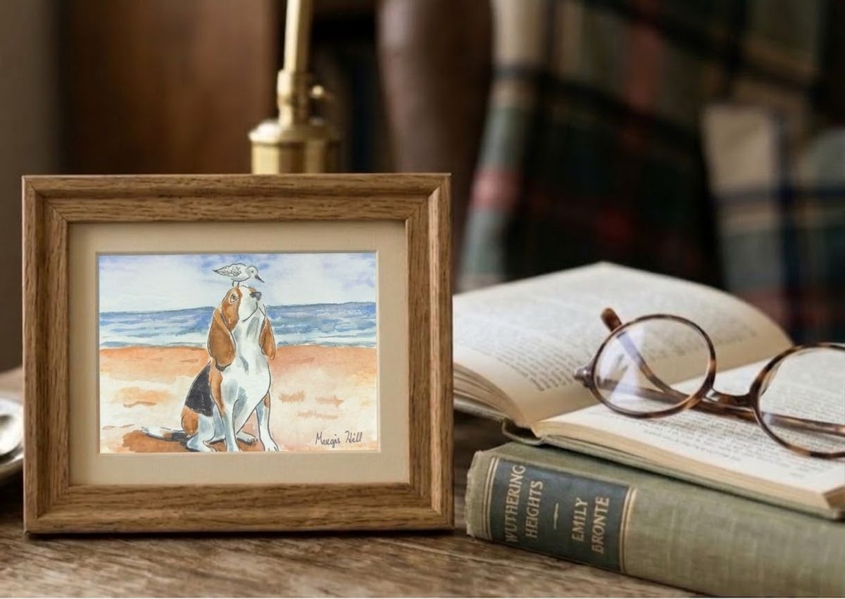 Beach Beagle mini with Sanderling