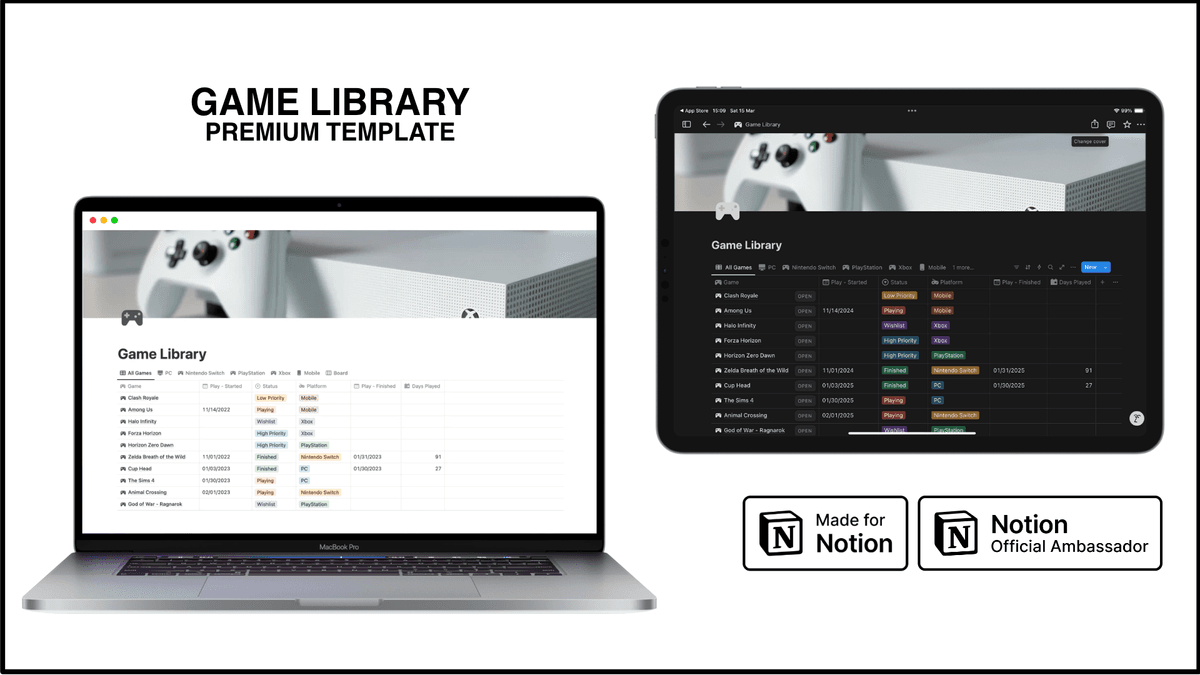 Notion Template - Game Library