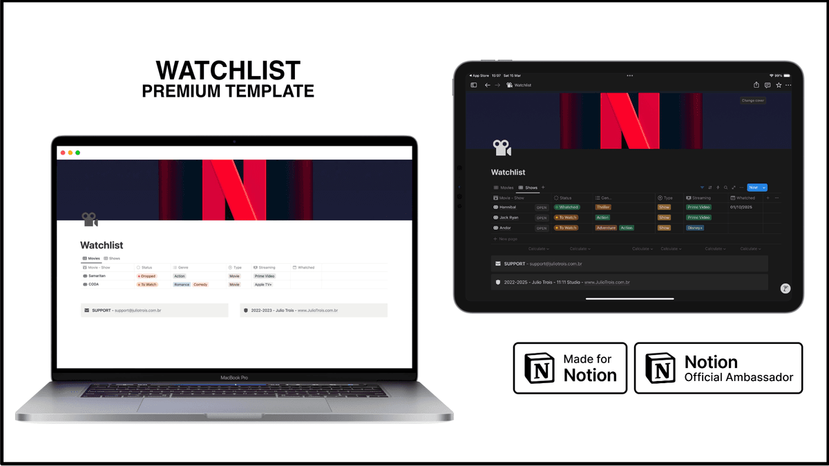Notion Template - Watchlist