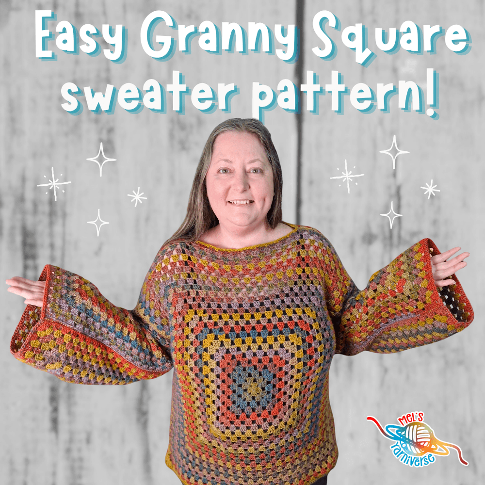 Easy Granny Square Sweater – Digital Crochet Pattern