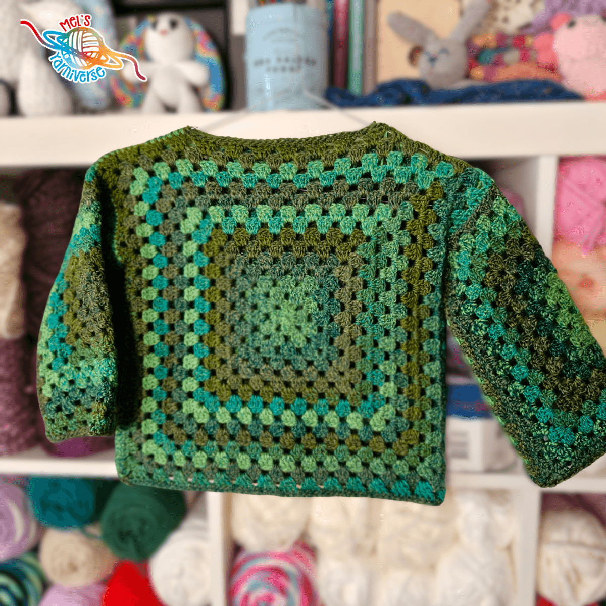 Easy Granny Square Sweater – Digital Crochet Pattern