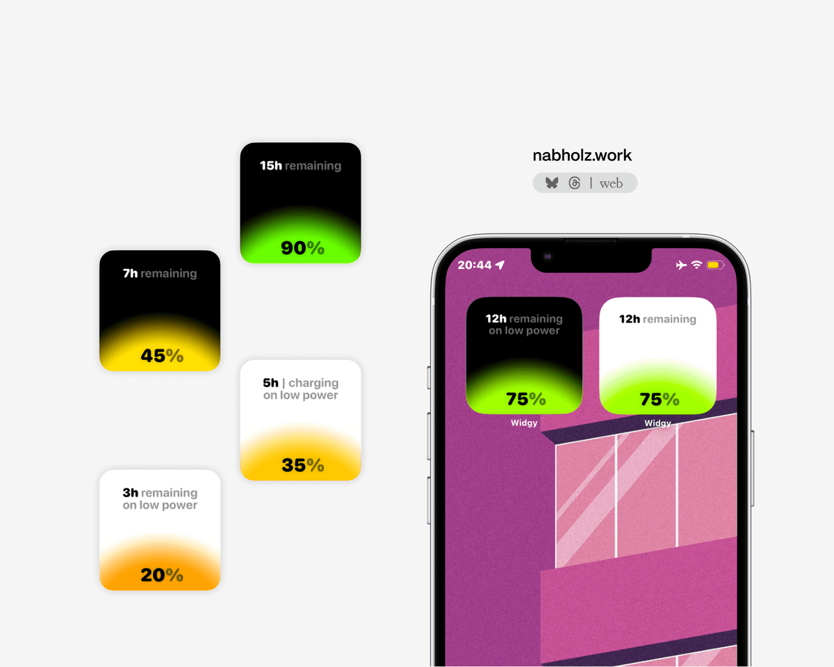 'My Battery' Widgy - Beautiful gradient battery widget