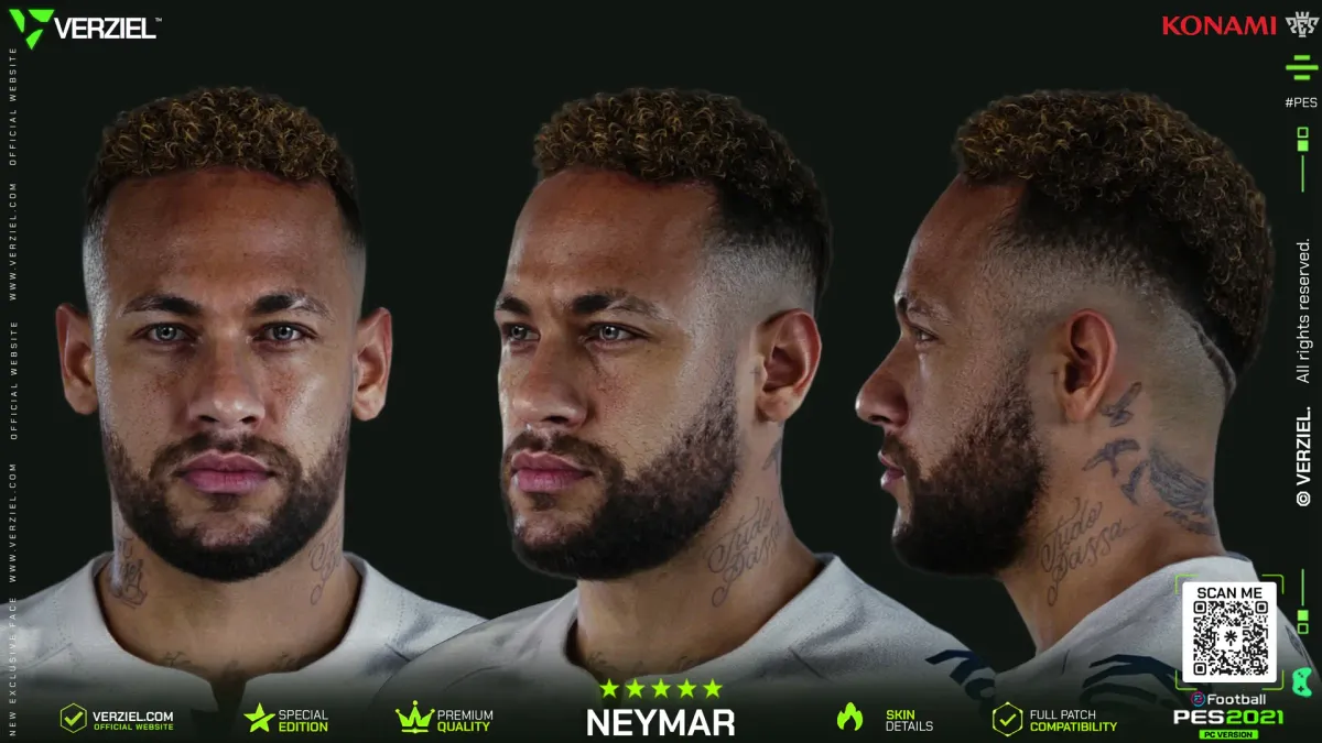 Neymar Jr 🇧🇷 │ Face – PES 2021 PC 🔥🎮 — #10 Headband Edition