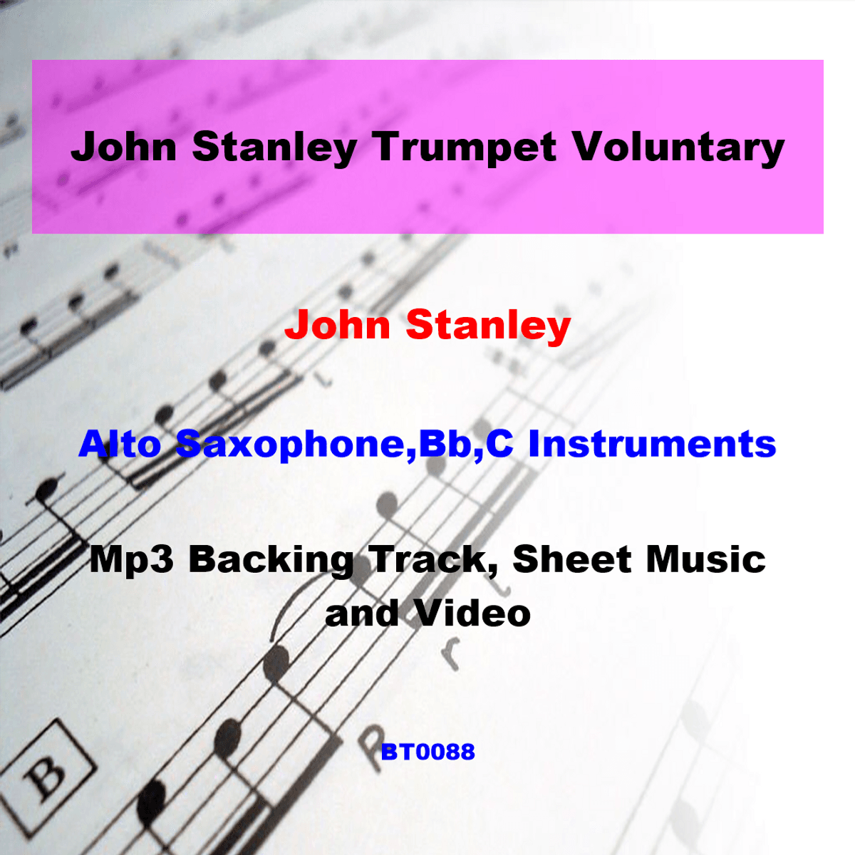 BT0088 John Stanley Trumpet Voluntary Backing Track and Sheet Music