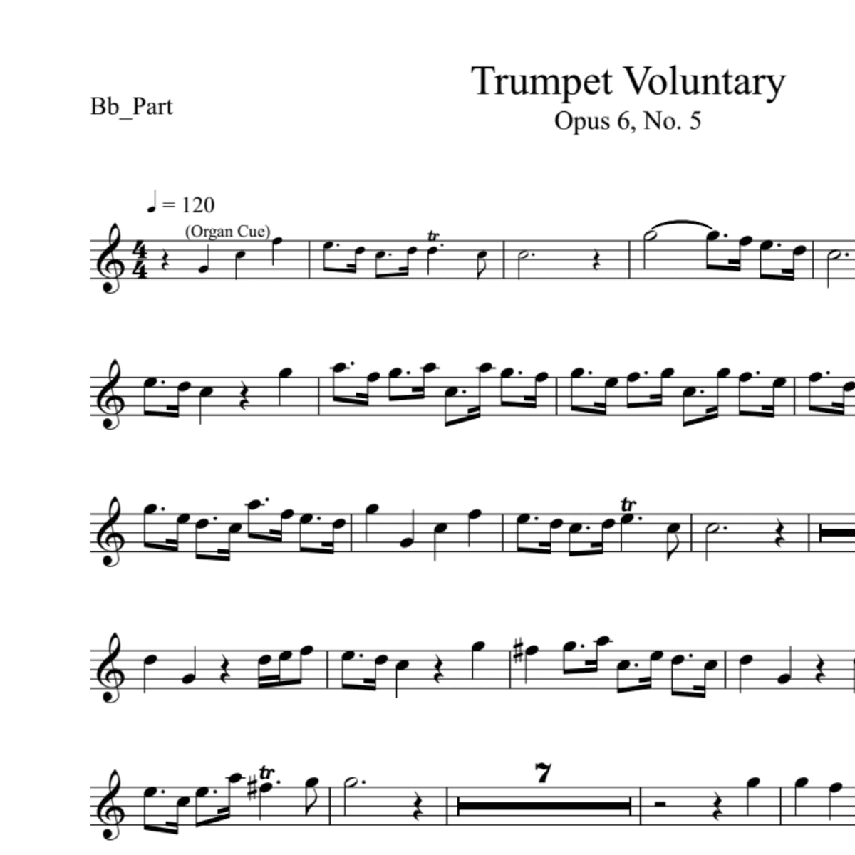 BT0088 John Stanley Trumpet Voluntary Backing Track and Sheet Music