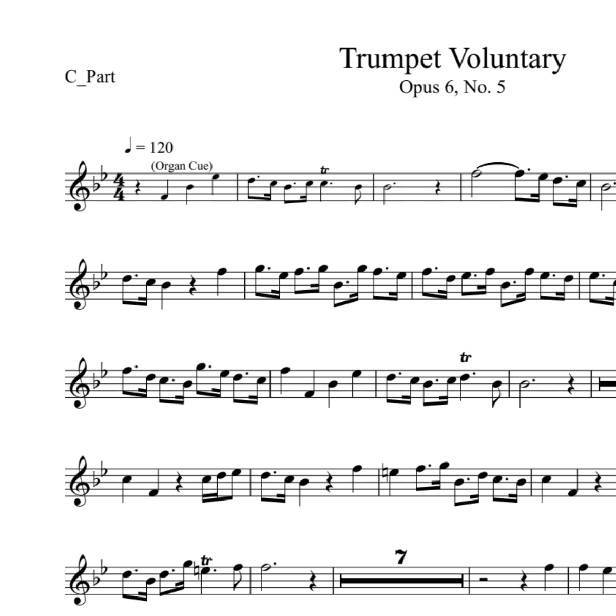 BT0088 John Stanley Trumpet Voluntary Backing Track and Sheet Music