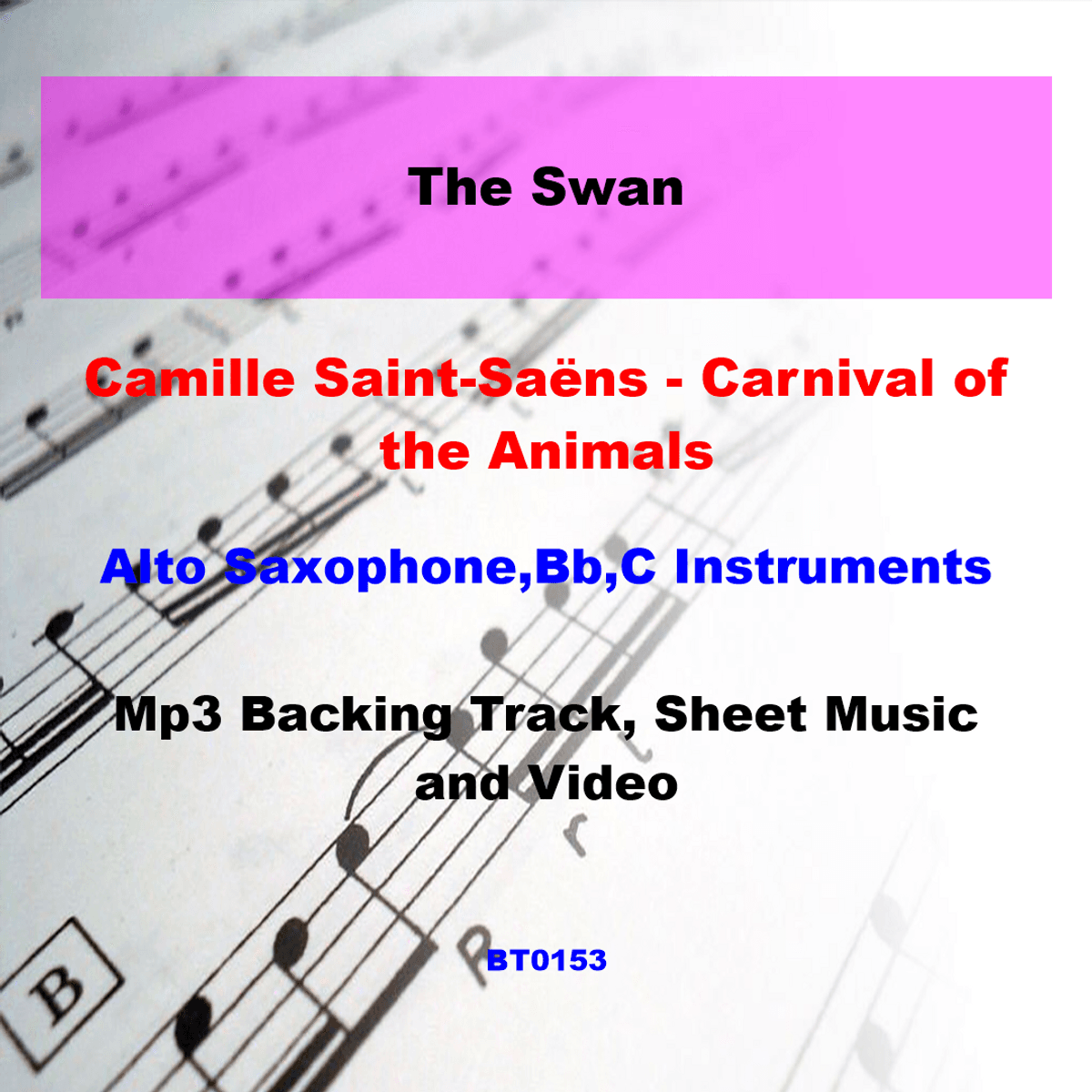 BT0153 The Swan - Carnival of the Animals Backing Track and Sheet Music