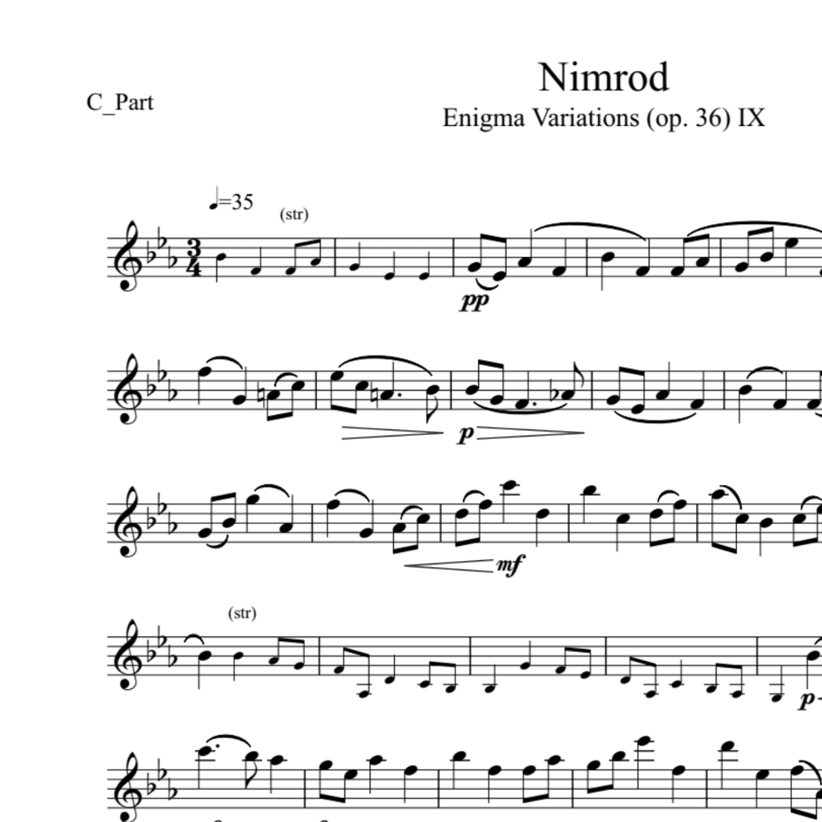 BT0054 Elgar Nimrod Backing Track and Sheet Music