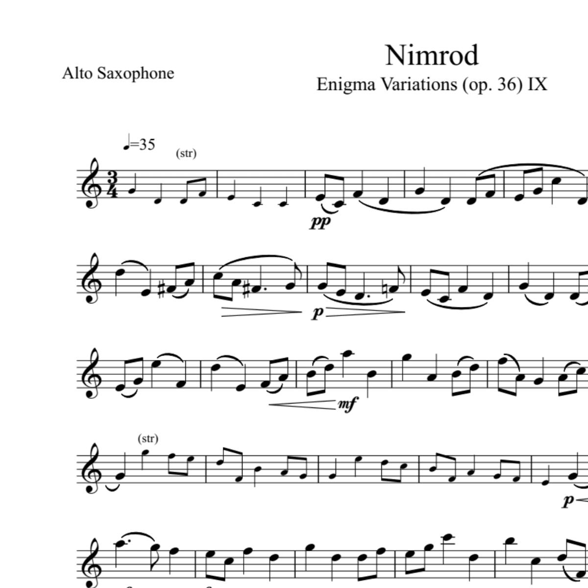 BT0054 Elgar Nimrod Backing Track and Sheet Music