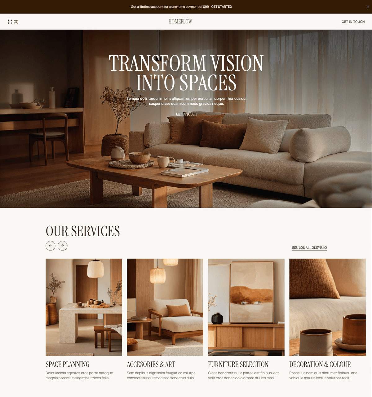 HOMEFLOW — Interior Design & Architecture Template