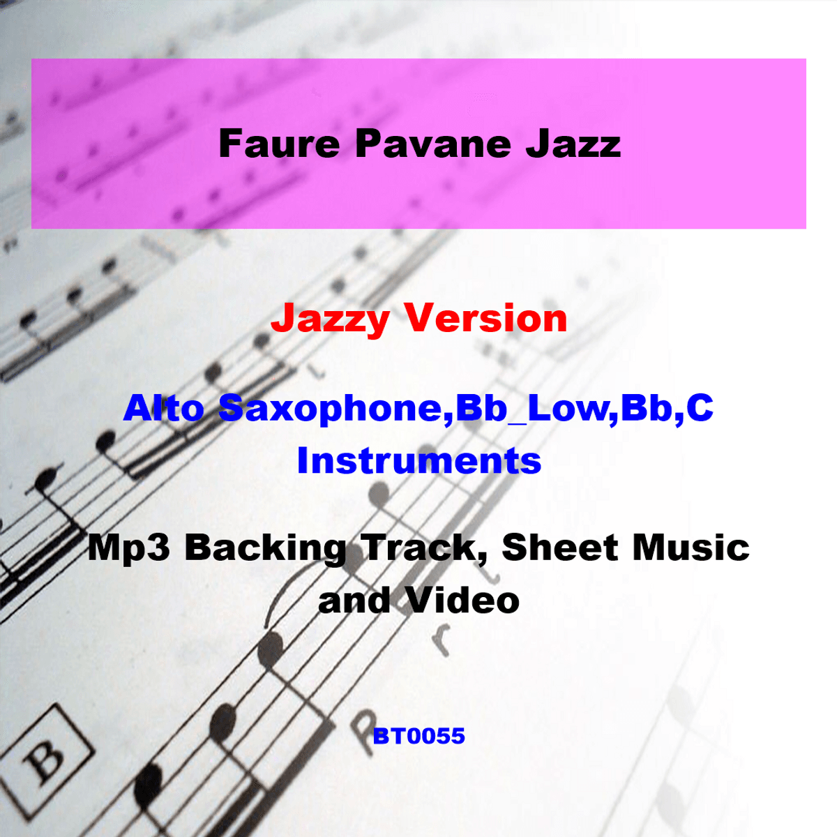 BT0055 Faure Pavane Jazz Backing Track and Sheet Music