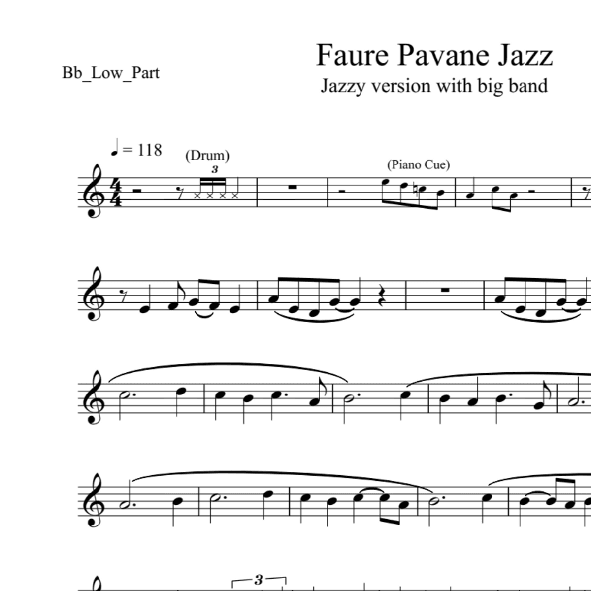 BT0055 Faure Pavane Jazz Backing Track and Sheet Music