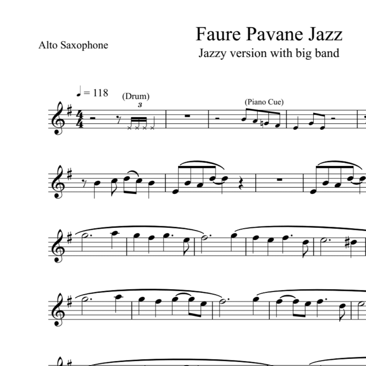 BT0055 Faure Pavane Jazz Backing Track and Sheet Music