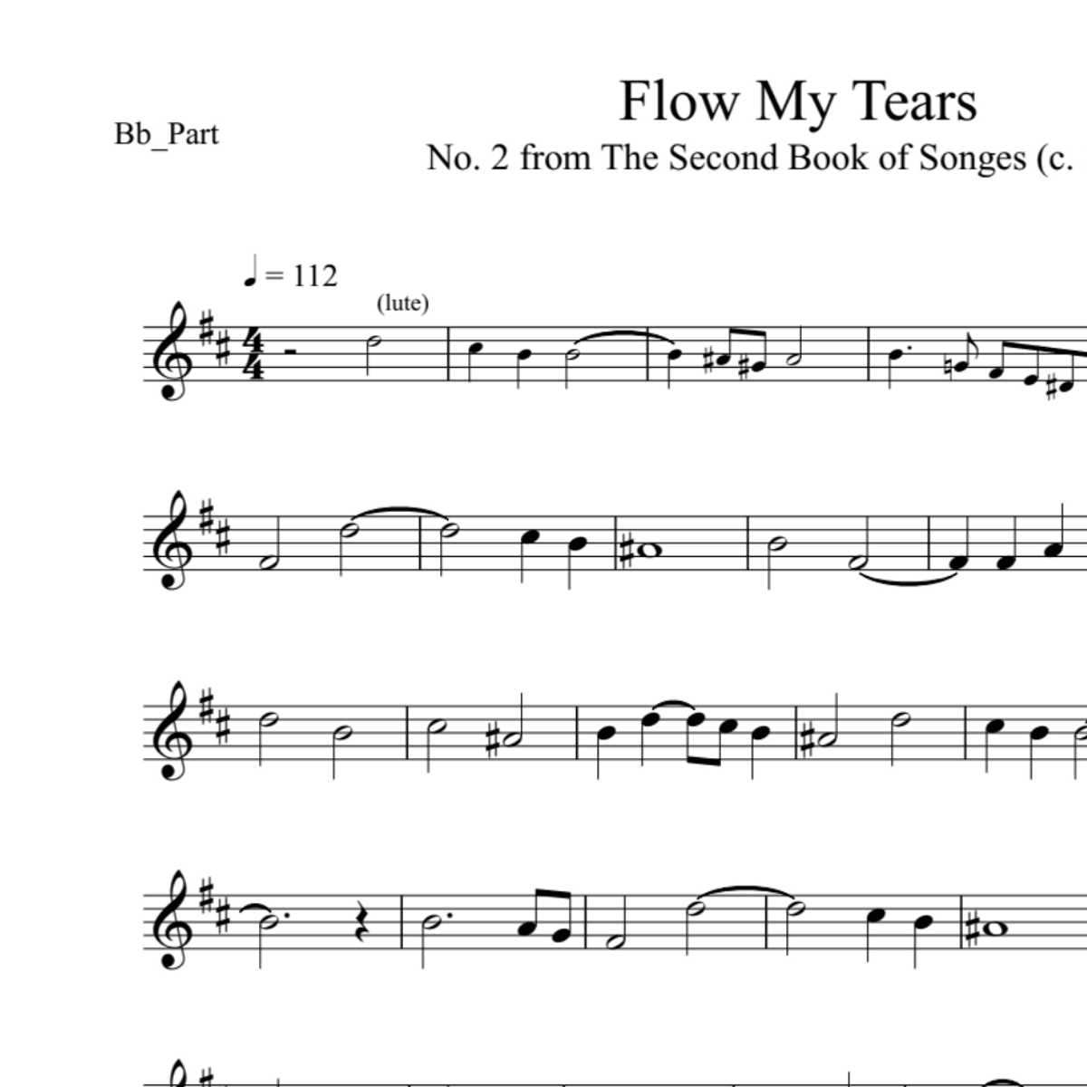 BT0411 John Dowland Flow My Tears Backing Track and Sheet Music