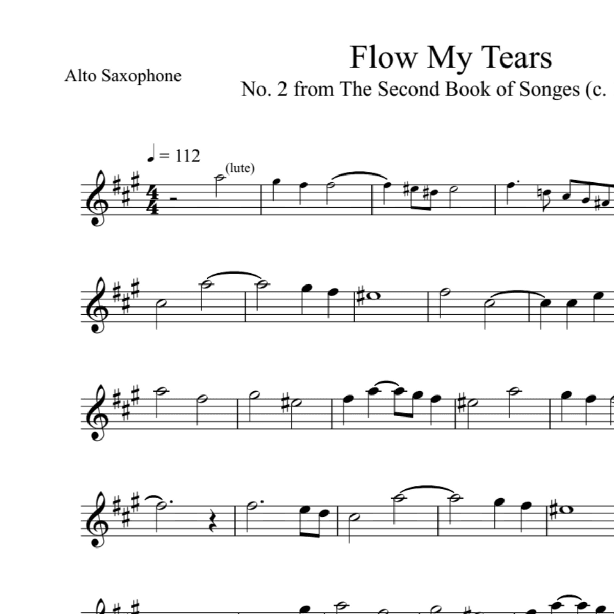 BT0411 John Dowland Flow My Tears Backing Track and Sheet Music