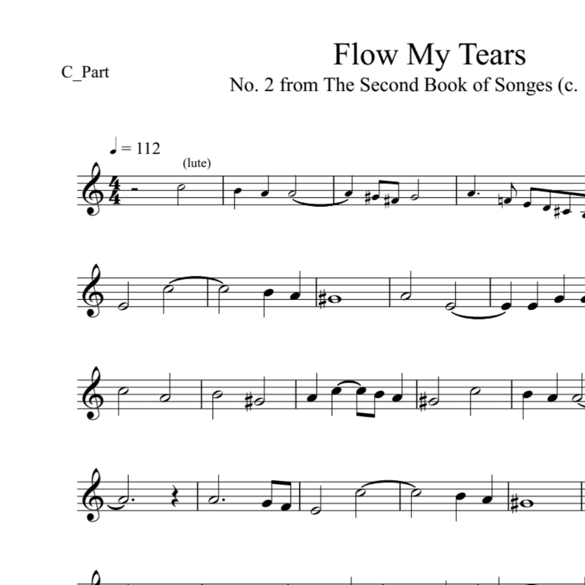 BT0411 John Dowland Flow My Tears Backing Track and Sheet Music