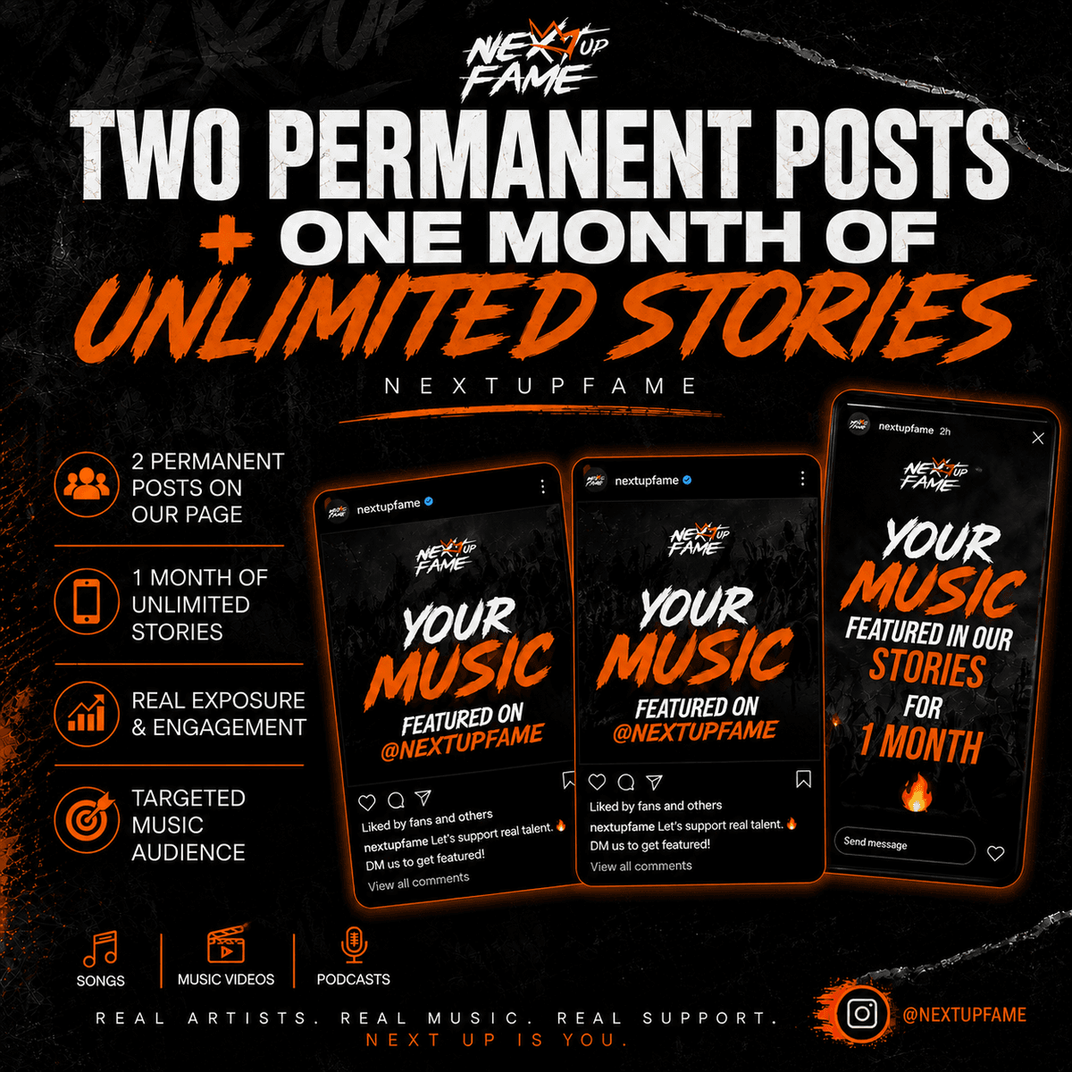 Two permanent posts + one Month of unlimited stories