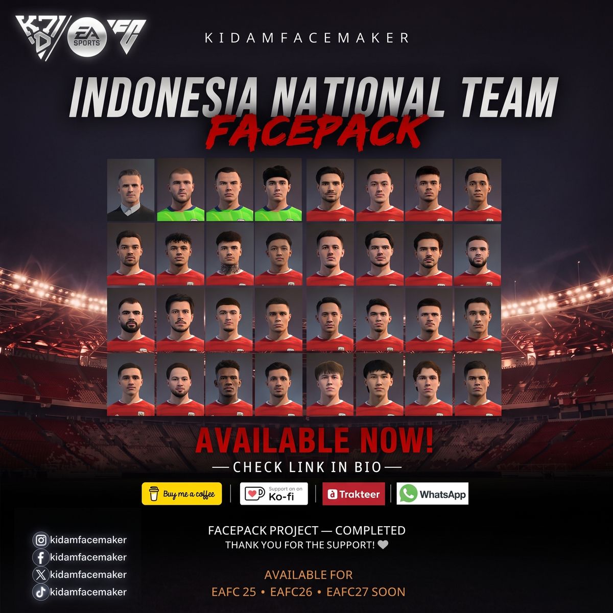 [FC25 FC26] Garuda Indonesia Facepack BY K7DAM Facemaker