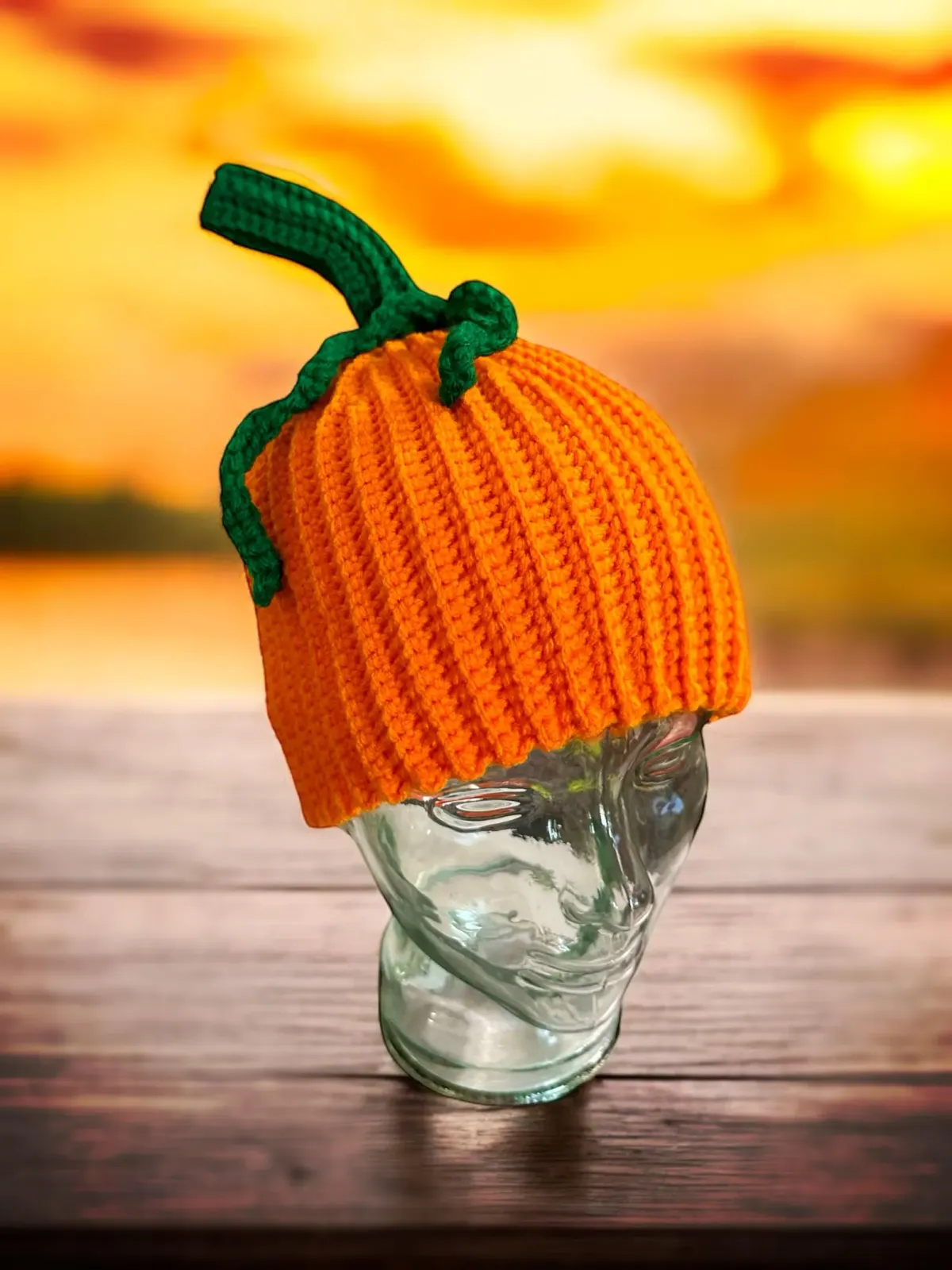 Halloween Pumpkin Beanie - Halloween Hat - Jack-o'-lantern Toque