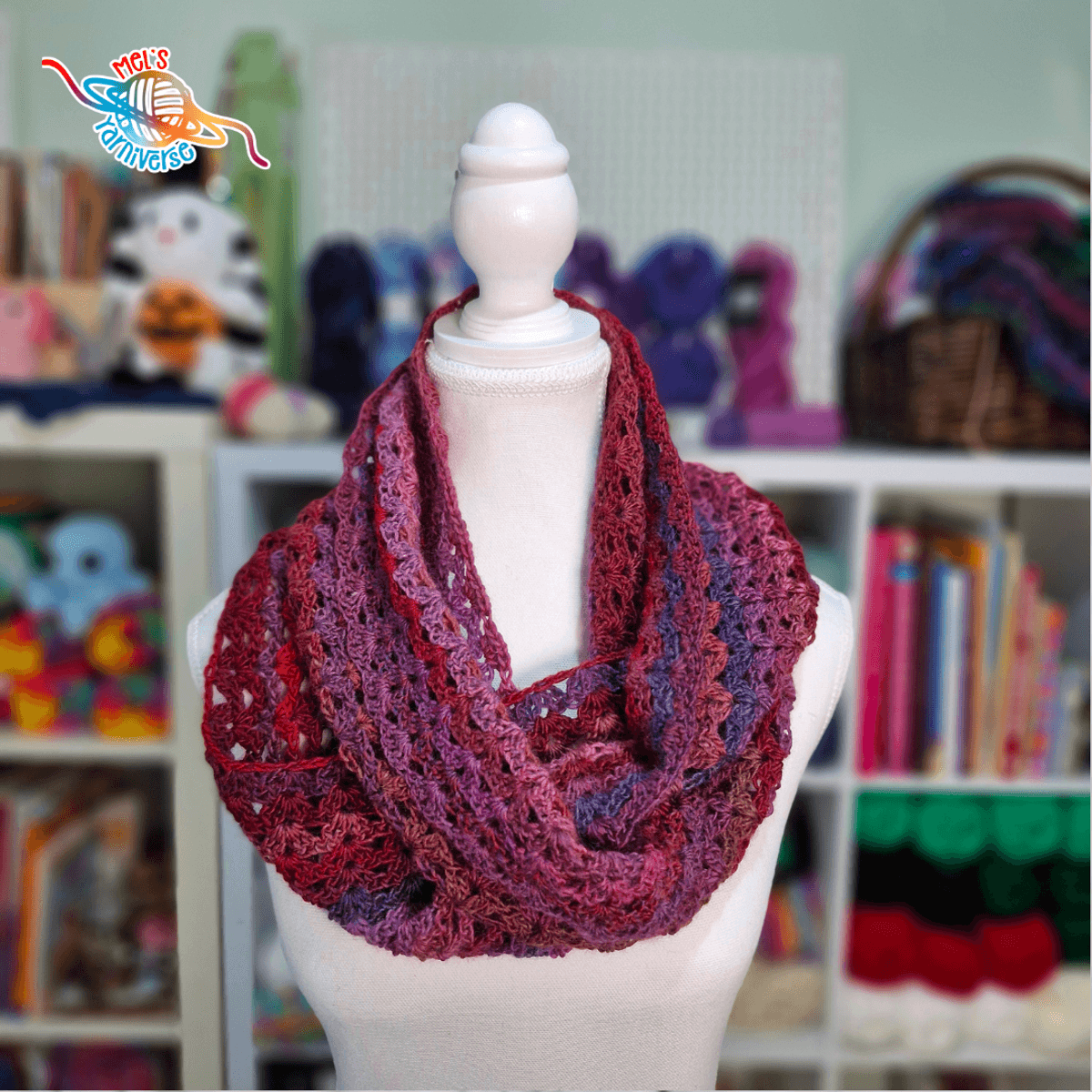 Easy Iris Stitch Infinity Scarf - digital crochet pattern only!