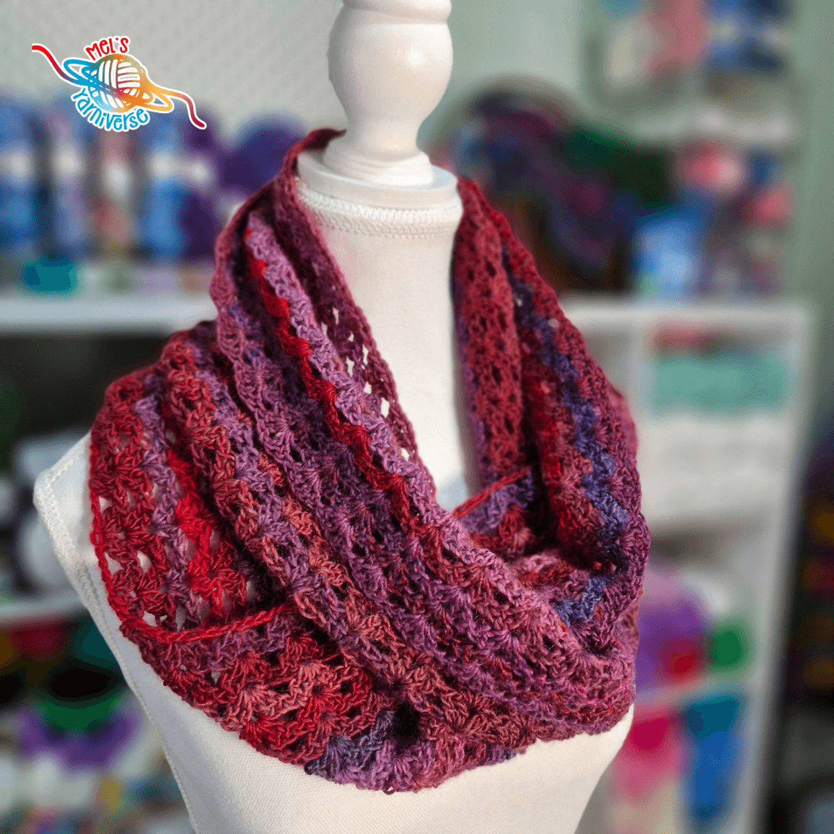 Easy Iris Stitch Infinity Scarf - digital crochet pattern only!