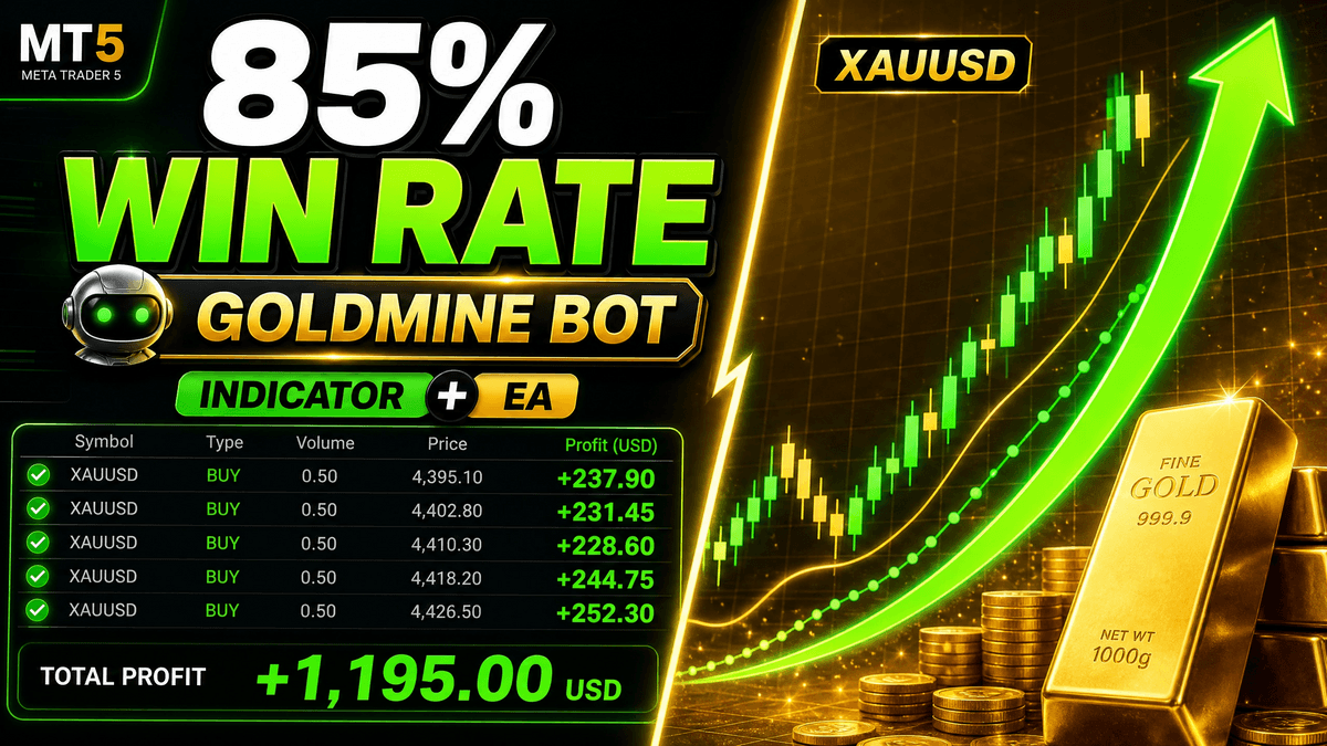 The Goldmine Strategy Bot — Complete Gold Trading System (MT5 Bot + TradingView Indicator) | Lifetime Access