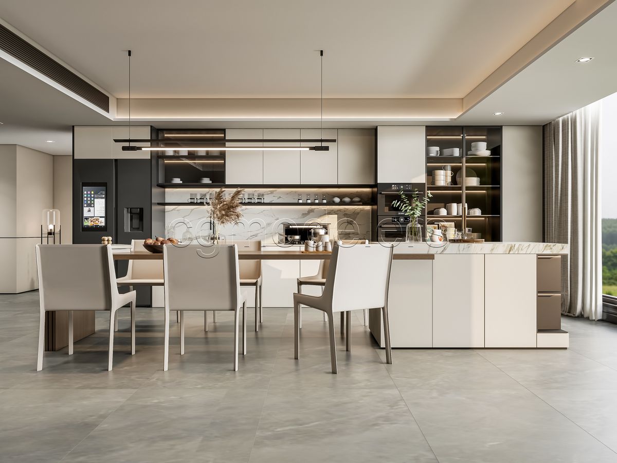 SketchUp Kitchen model 5 – Enscape render Ready | Full Lighting + PBR