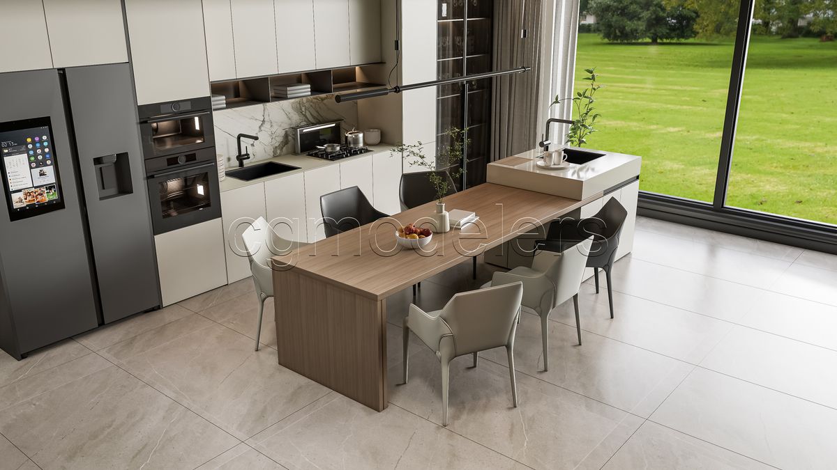 SketchUp Kitchen model 5 – Enscape render Ready | Full Lighting + PBR
