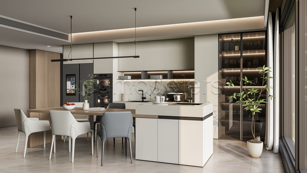SketchUp Kitchen model 5 – Enscape render Ready | Full Lighting + PBR