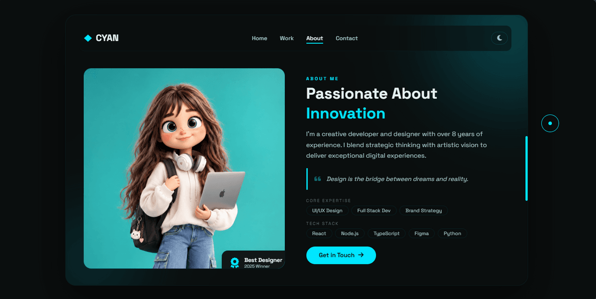 Responsive Modern Portfolio Website Usign  HTML, CSS & JavaScript